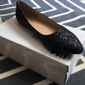 Long Tall Sally Black Sequined Flats